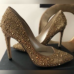 Karen Millen Gold Embellished Heels